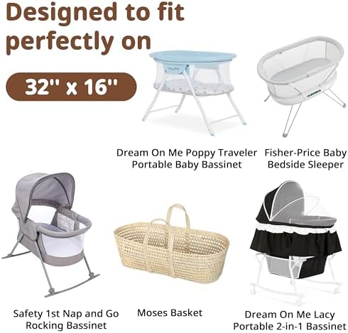 Pro Goleem Muslin Bassinet Sheet for Boys and Girls, Soft Breathable Fitted Cotton Baby Sheets Set for Oval Hourglass and Rectangular Bassinet Mattress, Neutral, 2 Pack (Grey＆Green) - Image 2