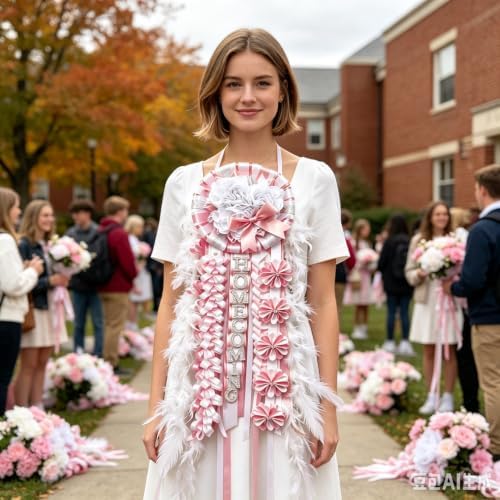 31'' Advanced Large Homecoming Mum Supplies Luxury Silk Homecoming Mum Flower with Feather for Clothes Fabric Satin Ribbon Senior Night Back to School Week Party Decor - Image 6