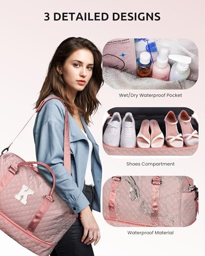 Initial Duffle Bag with Shoe Compartment,Personalized WeekenderBag - Image 6