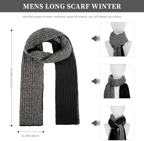 Winter Beanie Hats Long Neck Scarf for Men and Touchscreen Gloves 3PCS Set - Image 5