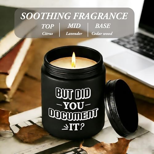 Funny Office Gift for Women Men, But Did You Document It, Humorous Desk Decor for Him Her, Corporate Humor Gifts for Programmers, Engineers, IT Coworkers, 7oz Black Lavender Scented Candle, Style-L - Image 3
