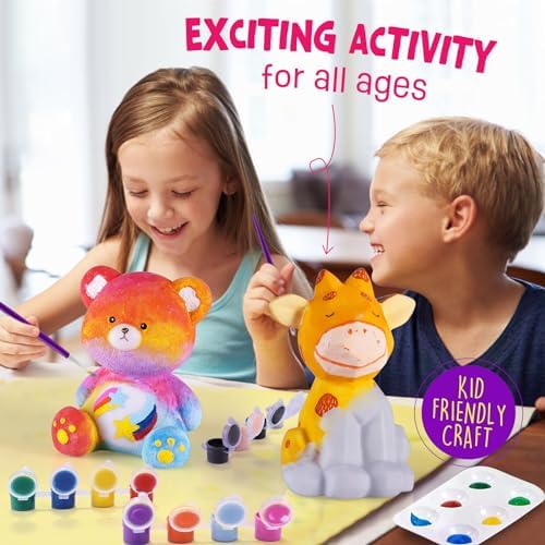 Paint Your Own Bear Lamp Kit, Crafts for Kids Ages 6-12, Gifts for Girl Boy - Image 3