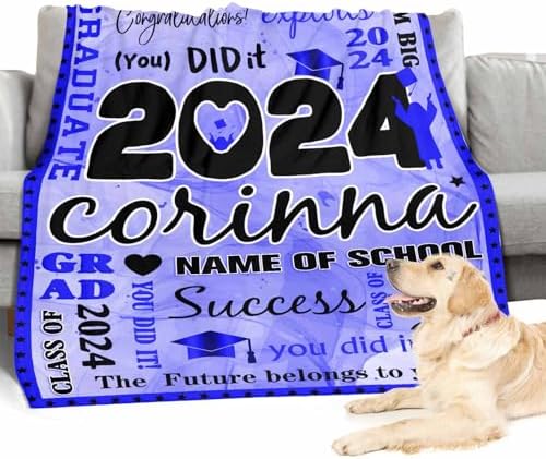 Graduation Presents Graduation Gifts College for Her, Graduation Class of 2024 with College Name Photo Blanket Graduation Presents Graduation Gifts for Her, 54x70inch - Image 4