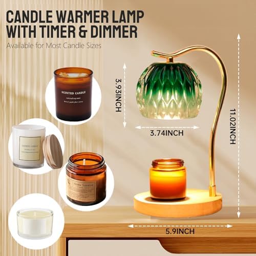 GEEZO Fragrance Candle Warmer Lamp，Electric Candle Warmer with Timer & Dimmer，Mom Christmas Birthday Gifts for Women, House Warming Gifts New Home Bedroom Decor - Image 3