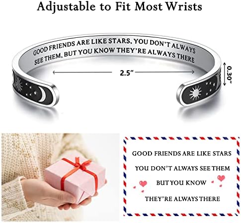 TONY & SANDY Inspirational Bracelets for Women Teen Girls Personalized Gifts for Daughter Granddaughter Mom Sister Friends Stainless Steel Engraved Cuff Birthday Easter Christmas - Image 5