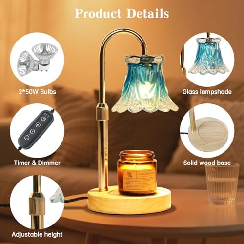 GEEZO Fragrance Candle Warmer Lamp，Electric Candle Warmer with Timer & Dimmer，Mom Christmas Birthday Gifts for Women, House Warming Gifts New Home Bedroom Decor - Image 3