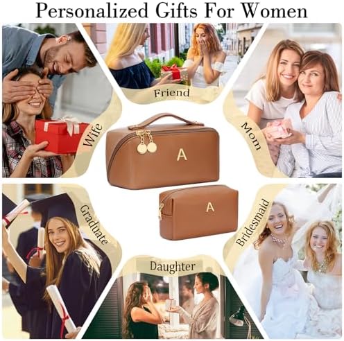 Initial Makeup Bag Personalized Gift for Women Teen Girls - Image 2