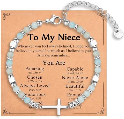 Religious Cross Bracelet for Women Girls, Christian Gifts by IKIATY