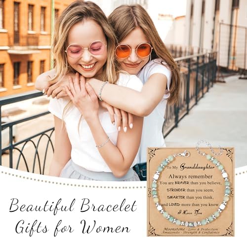Gifts for Women Moonstone Bracelet, Amazonite Imperial Jasper Bracelets - Image 7