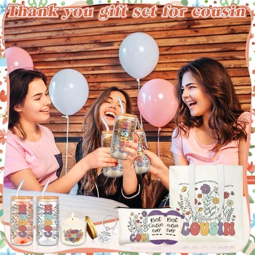 Funnymoom 6 Pcs Cousin Gifts for Women Cousin Birthday Gift Set - Image 5