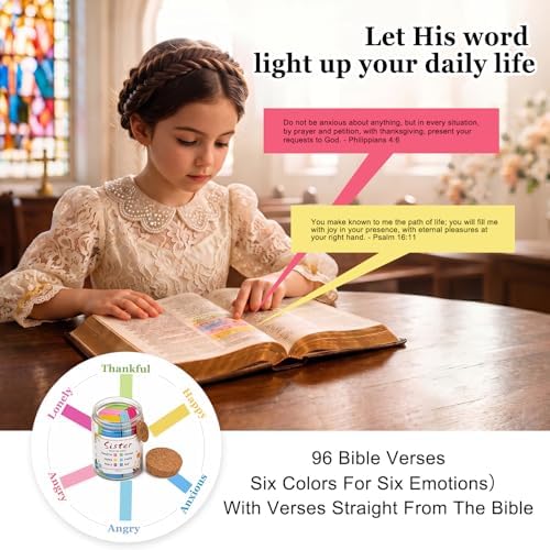 Bible Verse Jar for Sisters, Faith Encouragement Gift with Color-Coded Verses, Ideal for Birthdays, Christmas, and Mother’s Day. A heartwarming spiritual companion for Christian women and girls. - Image 4