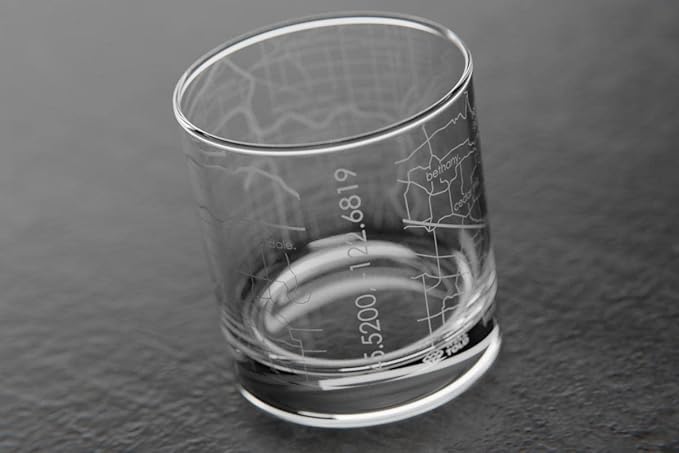 Well Told Engraved Portland Oregon Map Rocks Glass, Old Fashioned Whiskey Glass (11 oz, Clear) Etched Whiskey Glass, Gifts For Whiskey Lovers