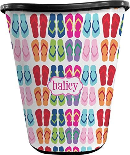 RNK Shops Personalized Flipflop Waste Basket - Double Sided (Black) by Unknown