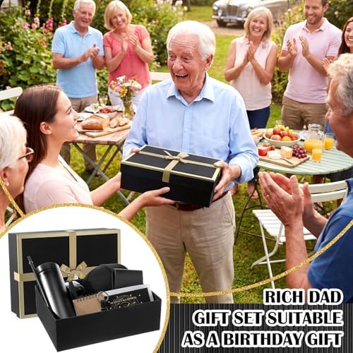 AmazingSpark 12 Pcs Men Gift Basket Tumbler Wallet Hat,Large Bow Gift Box - Image 6