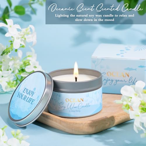 Birthday Gifts for Women, Relaxing Spa Gift Baskets for Women, Ocean Scented Self Care Gifts, Mothers Day Bath and Body Inspirational Gift Set for Mom Her Wife Best Friends Sister Girlfriend Coworker - Image 4