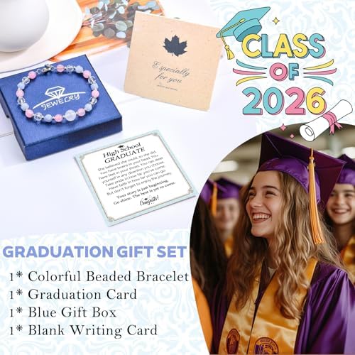EPIRORA Graduation Gifts Bracelets for Her, Colorful Beaded Bracelets for Women, Class of 2026 Grad Gifts for 5th 8th Grade, Elementary Middle High School, College & Master Degree with Graduation Card - Image 4