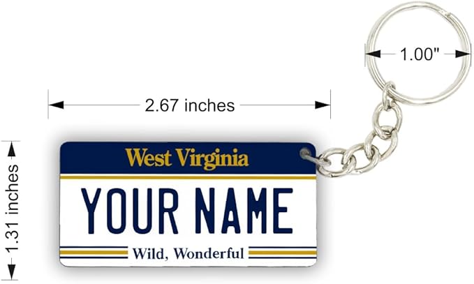 License Plate Keychain - Personalized - All States Multicolor