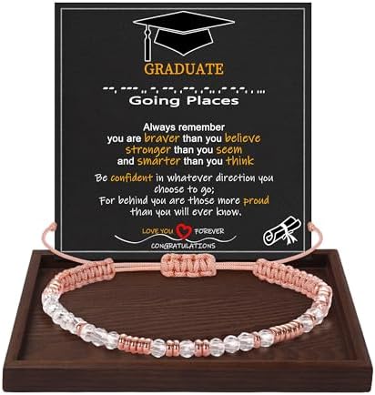 Morse Code Bracelets for Women Mothers Day Gifts 2026 Graduation Gifts Mom Birthday Gift Pink Braided Bracelets Teen Trendy Stuff Inspirational Best Friend Birthday Gifts for Daughter Girlfriend Christmas Stocking Stuffers Jewelry by BTYSUN