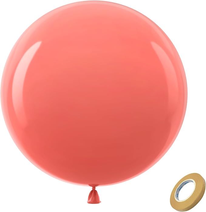 Bezente Dusty Pink Giant Balloons 36 Inch - 8 Pack Jumbo Pink Balloons Large Round Rose Pink Latex Balloons for Birthday Wedding Anniversary Bridal Shower Gender Reveal Boho Theme Party Decoration