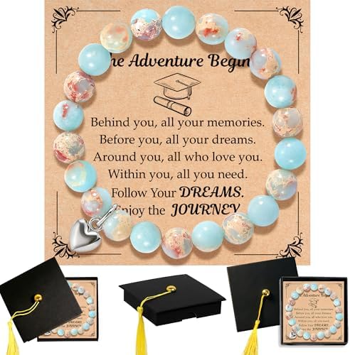 Parma77 2026 Graduation Gifts for Her, High School College Graduation Gifts for Women, Inspirational Compass/Heart Graduation Bracelets with Gift Message Card for Women Daughter Sister Friends by HOME