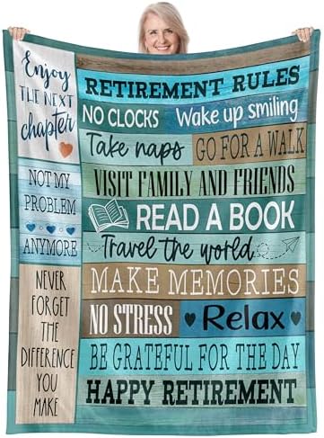 WRAPIX Retirement Gift for Woman Men - Fleece Throw Blanket 60x80 in by WRAPIX