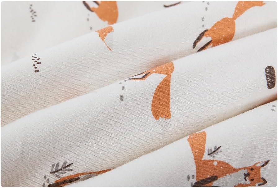 HOUSBAY Baby Blanket Newborn with Hooded Windproof Warm Portable Swaddle Wrap for Basket Safety Seats, Beige, 35.5''x35.5'', Minky Dot and 100% Cotton Fox Printed - Image 5