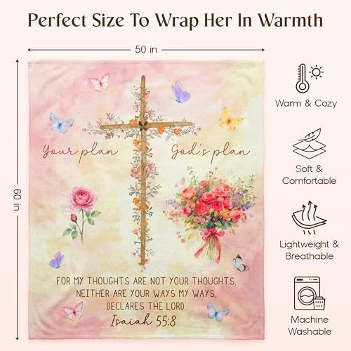 WRAPIX Christian Gifts for Women Faith - Soft Fleece Throw Blanket 50x60 in - Image 5