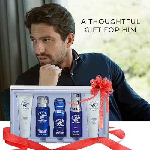 Beverly Hills Polo Club BHPC Cologne 5 Piece Gift Set for Men | Eau de Toillete, Deodorant, Shower Gel, Body Wash, Body Spray Fragrances (Blue) - Image 3