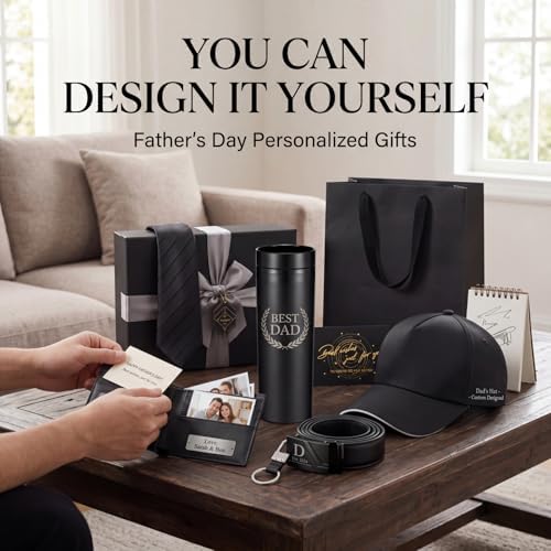 AmazingSpark 12 Pcs Men Gift Basket Tumbler Wallet Hat,Retro Gift Box - Image 3
