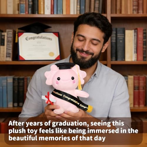 Graduation Decorations 2026 Axolotl Plush，9.84 Inch Class of 2026 Graduation Plush Axolotl Stuffed Animal,Cute Graduation Gifts for Kindergarten, High School, and College Graduates (Axolotl) - Image 6