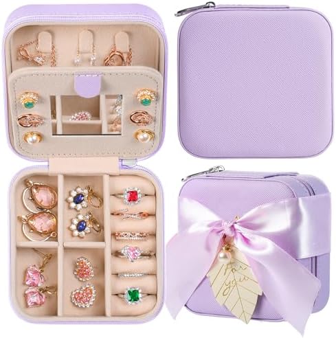 AYGXU Travel Jewelry Box for Women and Girls - Small Case With Initial A-Z - Teacher Gifts by AYGXU
