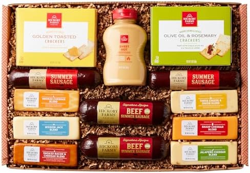 Hickory Farms Party Gift Basket- Meat and Cheese Food Gift Box (Extra Large) | Charcuterie Board Food | Summer Sausage | Father's Day | Mother's Day | Easter | Christmas | Holiday | Housewarming | Gourmet | Sympathy | Care Package by HickoryFarms