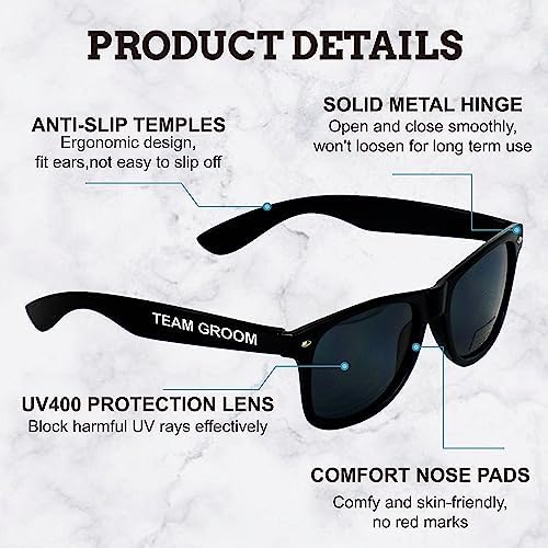 Groomsmen Sunglasses for Men - Wedding Sunglasses for Groomsman Proposal Gifts, Bachelor Party Favors - Image 3