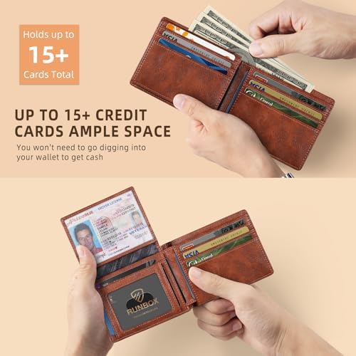 RUNBOX Wallet for Men -Slim Rfid Leather Mens Bifold Novelty Wallets 2 ID Window With Gift Box Men's Accessories - Image 5