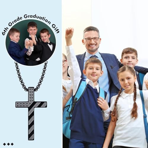 5th,6th,8th Graduation Gifts for Boys Class of 2026 Cross Necklace Middle High School College Phd Grad Graduate Gift Ideas - Image 2