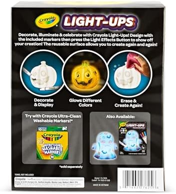 Crayola Light-Ups - Jack-O-Lantern, Reusable Light Up Pumpkin Toy, Halloween Craft, Cute Glow in The Dark Decor & Night Light, Halloween Toy, Ages 4, 5, 6 - Image 4