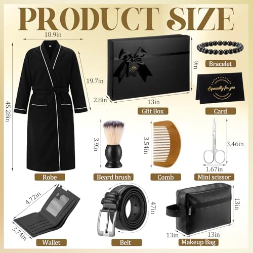 Shyyween 10 Pcs Birthday Gifts Baskets for Men Beard Care Set,Black - Image 2