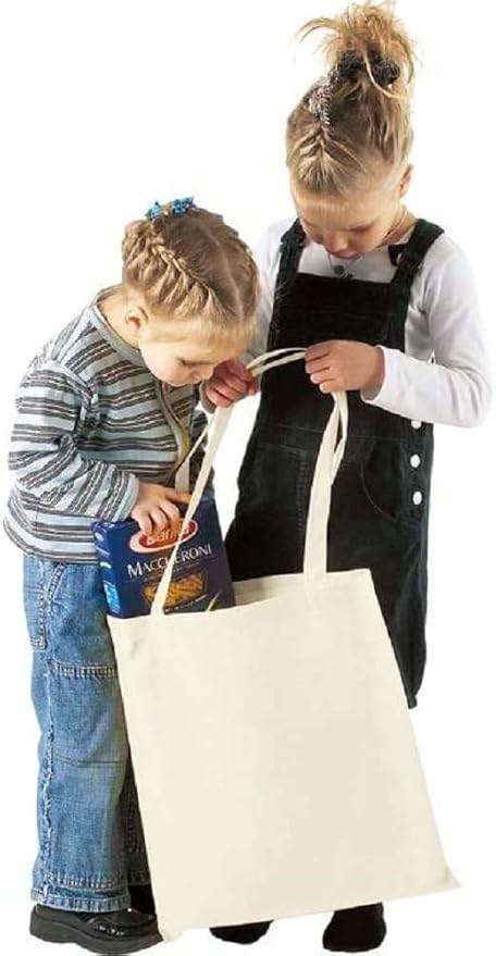 TBF Set of 25 (twenty five) Natural Cotton Canvas Tote Bags! Blank Art Craft Supply Book Print Bulk Lot Blank goods