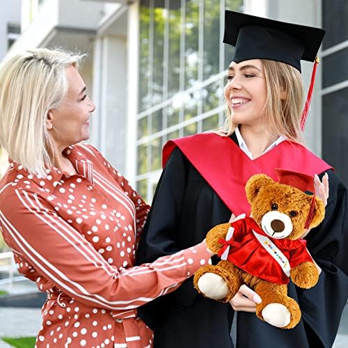 Foilswirl Graduation Bear 2026 with Gown Cap Tassel 14” Red Graduation Stuffed Animal Plush Bear Toy for Class of 2026 Prek Preschool Kindergarten High School College Graduate Gift - Image 6