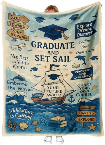 Graduation Gift Blanket, Inspirational Quote Throw for High School & College Grads, Unique Keepsake for Her or Him, Dorm Decor, 50'' x 60'', Grad Gifts, Birthday & Christmas by Unknown