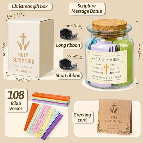 Bible Verse Jar for Women, 108 Scripture Notes, Christian Gifts for Women - Image 3
