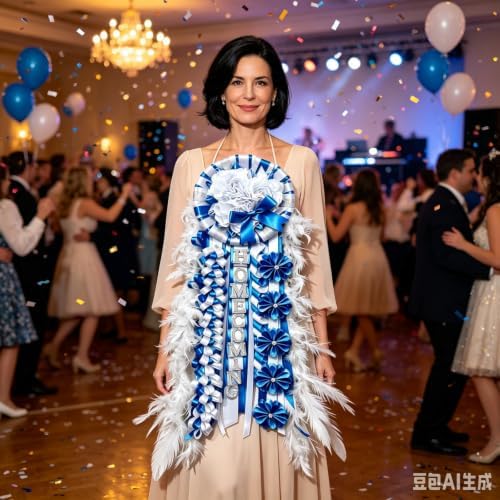 31'' Advanced Large Homecoming Mum Supplies Luxury Silk Homcoming Mum Flower with Feather for Clothes Fabric Satin Ribbon Senior Night Back to School Week Party Decor - Image 6