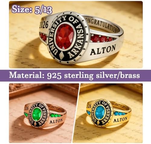 925 Sterling Silver 2026 Class Rings for women Men, Custom College High School Graduation Rings for Men 2026, Graduation Gifts for Her Him - Image 3