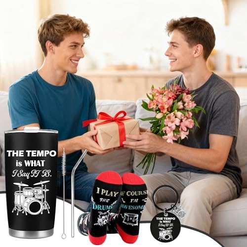 Drummer Gifts for Men and Women, Travel Tumbler Gift Set for Musicians - Image 7