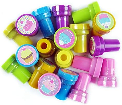 Tiny Mills 24 Pcs Cupcakes Stampers for Kids Party Favor Bag Stuffers Baking Party Cupcake Party Pinata Fillers Classroom Rewards