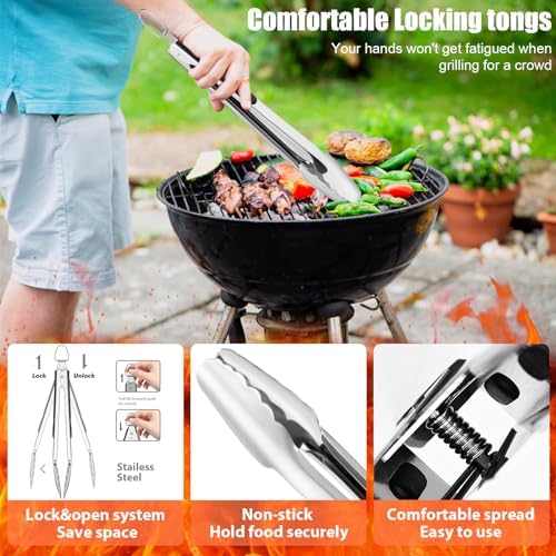 RINPIR 31Pcs Stainless Steel BBQ Grill Accessories & Tools Set, Black - Image 3