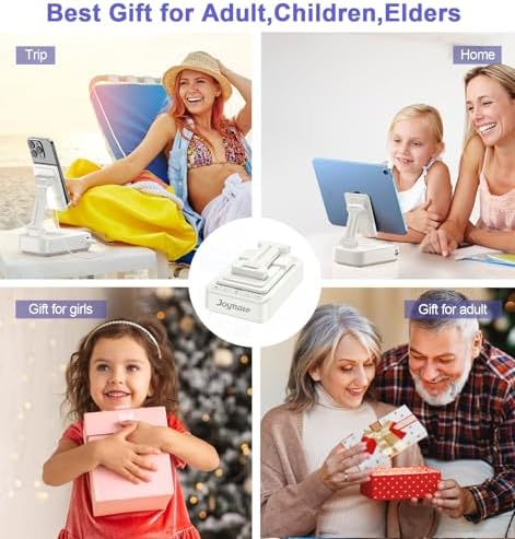 Gifts for Men Women, Bluetooth Speaker Phone Stand with Charging Function 360° Rotable Adjustable Cell Phone Holder HD Surround Sound for Desk Fits All Phones,Tablet (White) - Image 6