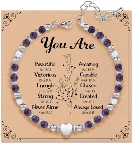 Inspirational Gifts Bracelets for Women, Healing Natural Stone Bracelets by ZOKCC