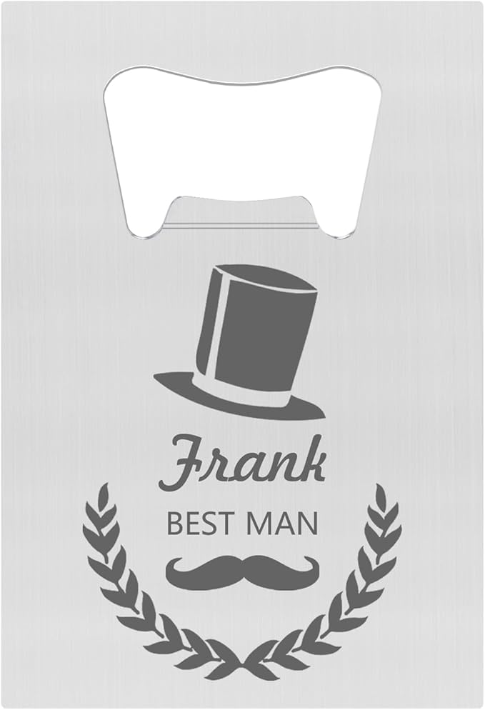 1PCSPersonalized Bottle Openers Credit Card Size, Groomsmen Best Man Gifts for Wedding Bachelor Party, Stainless Steel Beer Bottle Opener
