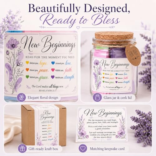 New Beginnings Bible Verse Jar, New Beginnings Gifts for Women, Coworker, Friends - Image 6